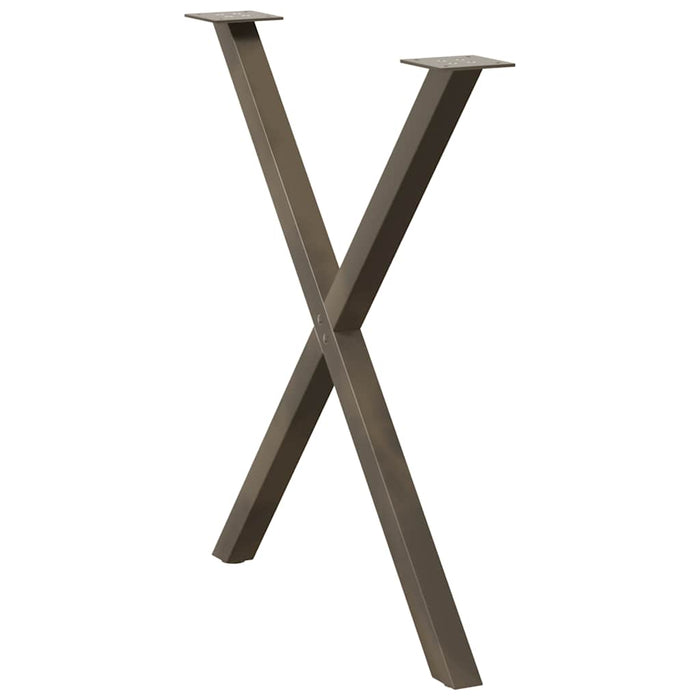 Picioare de masă în formă de X, 2 buc., oțel natural, 80x(72-73) cm WALTI