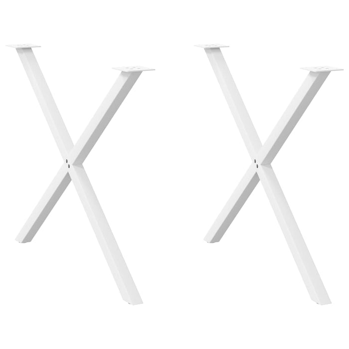 Picioare de masă în formă de X, 2 buc., alb, 90x(72-73) cm, oțel WALTI