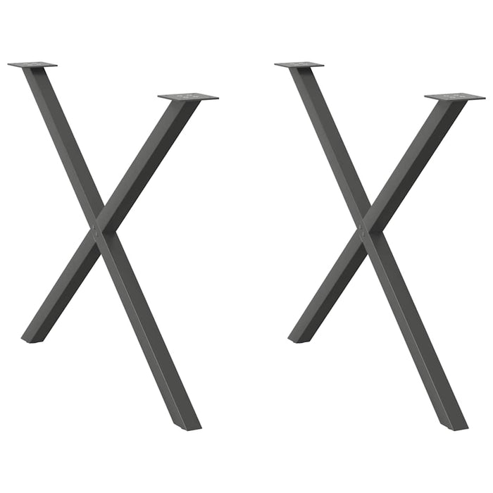Picioare de masă în formă de X, 2 buc., antracit, 90x(72-73) cm, oțel - WALTI WALTI