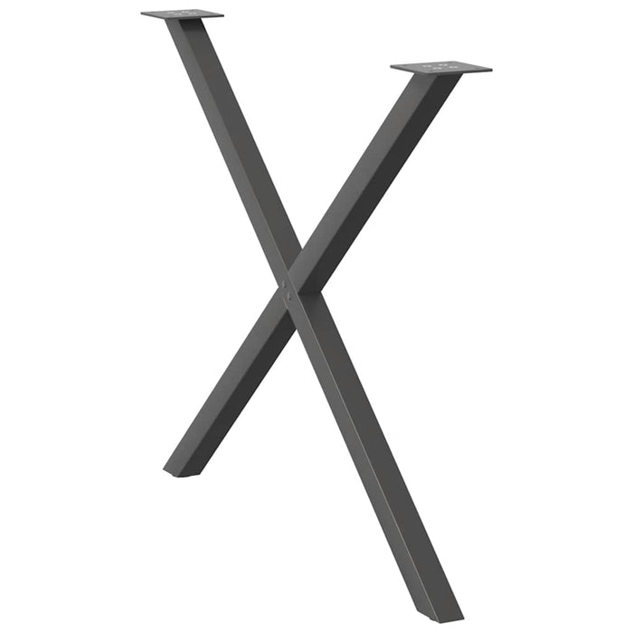 Picioare de masă în formă de X, 2 buc., antracit, 90x(72-73) cm, oțel - WALTI WALTI