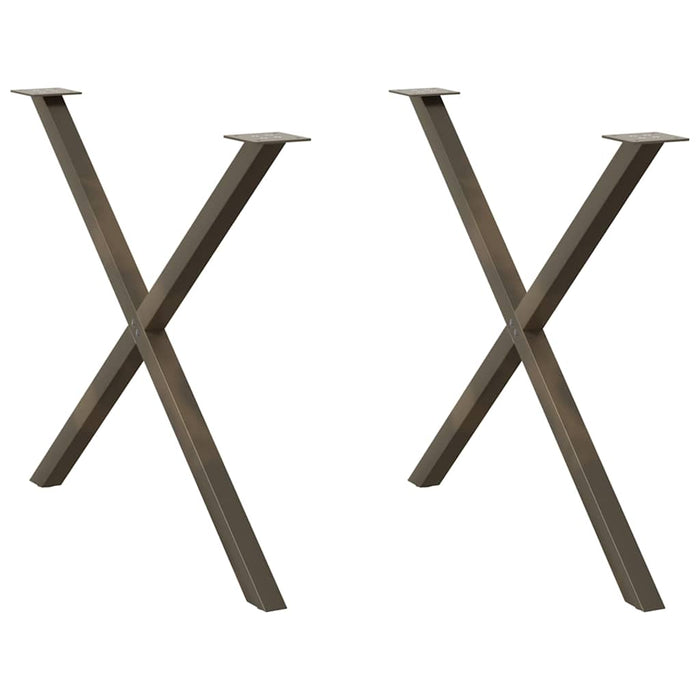 Picioare de masă în formă de X, 2 buc., oțel natural, 90x(72-73) cm WALTI
