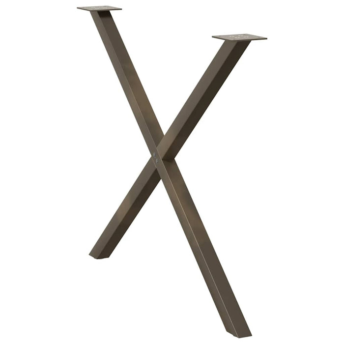 Picioare de masă în formă de X, 2 buc., oțel natural, 90x(72-73) cm WALTI