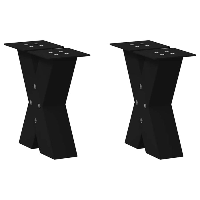 Picioare pentru măsuță de cafea în formă de X, 2 buc., negru, 30x(30-31) cm, oțel WALTI