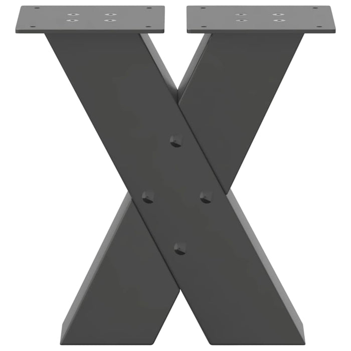 Picioare pentru măsuță de cafea în formă de X, 2 buc., antracit, 30x(30-31) cm, oțel WALTI