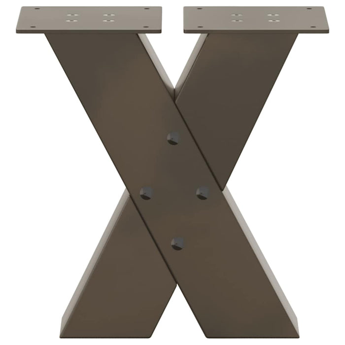 Picioare pentru măsuță de cafea în formă de X, 2 buc., oțel natural, 30x(30-31) cm - WALTI WALTI