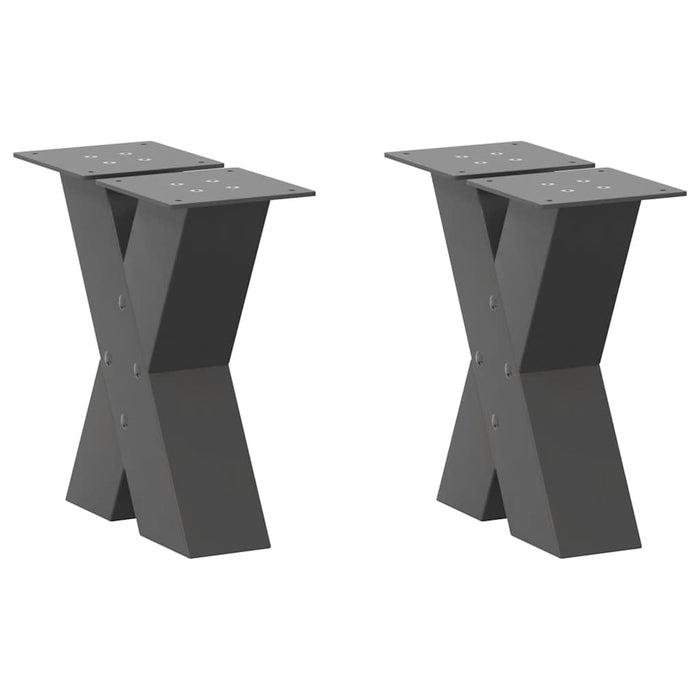 Picioare pentru măsuță de cafea în formă de X, 2 buc., antracit, 40x(30-31) cm, oțel WALTI