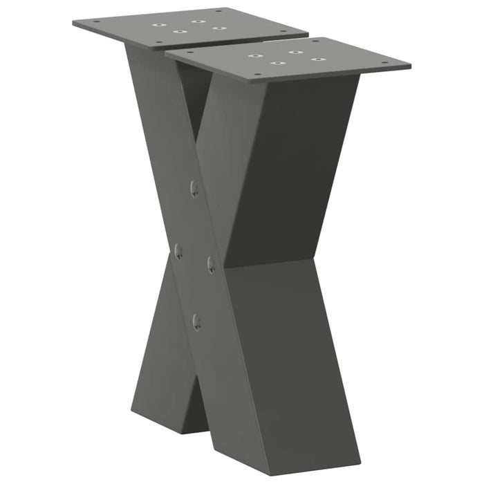 Picioare pentru măsuță de cafea în formă de X, 2 buc., antracit, 40x(30-31) cm, oțel WALTI