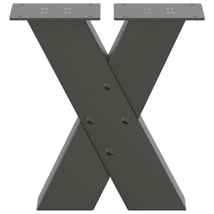 Picioare pentru măsuță de cafea în formă de X, 2 buc., antracit, 40x(30-31) cm, oțel WALTI