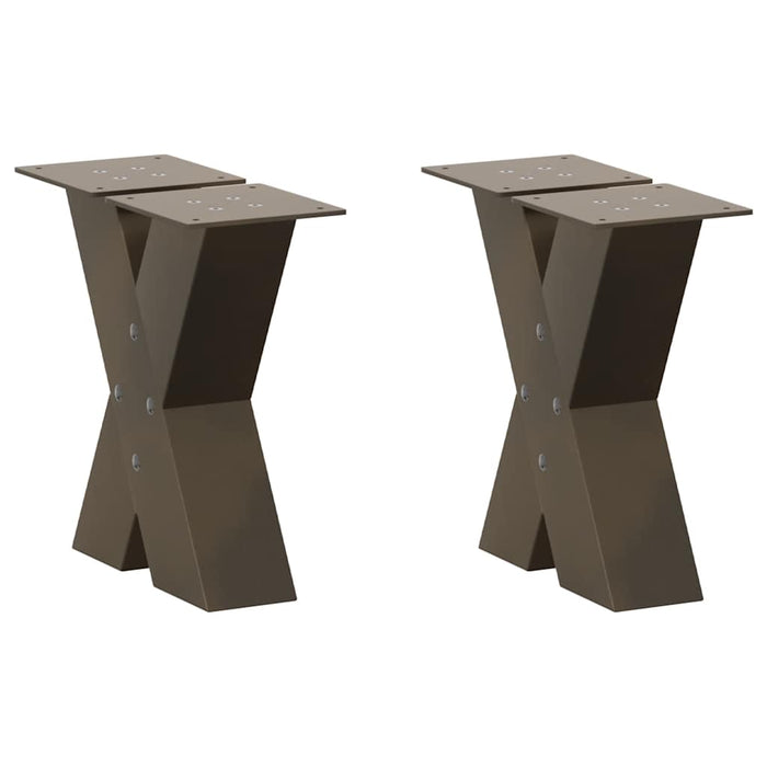 Picioare pentru măsuță de cafea în formă de X, 2 buc., oțel natural, 40x(30-31) cm WALTI