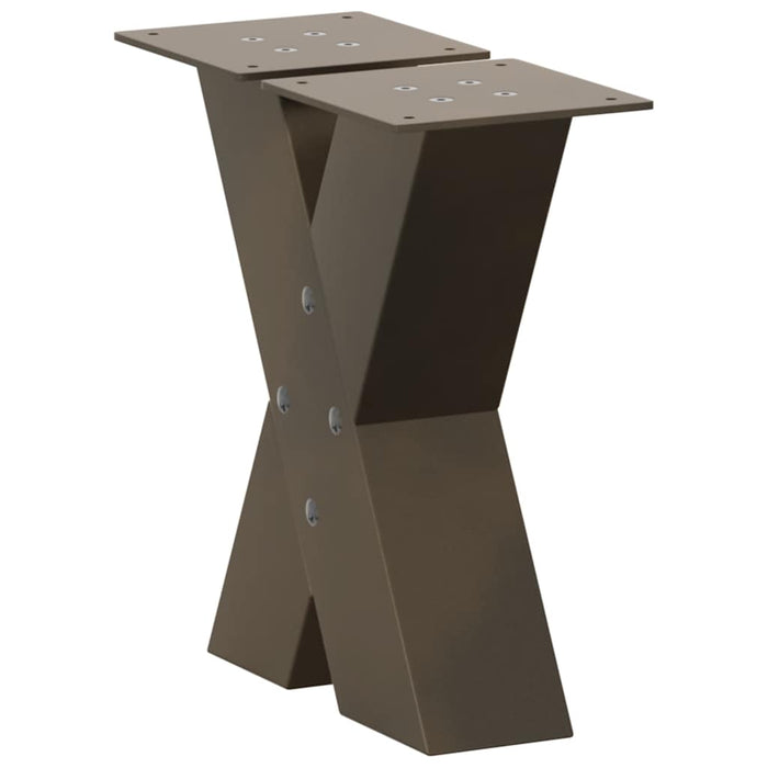 Picioare pentru măsuță de cafea în formă de X, 2 buc., oțel natural, 40x(30-31) cm WALTI