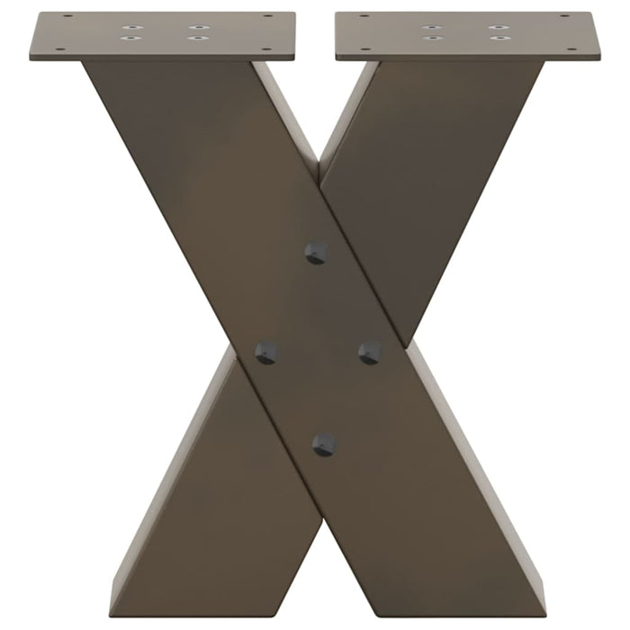 Picioare pentru măsuță de cafea în formă de X, 2 buc., oțel natural, 40x(30-31) cm WALTI