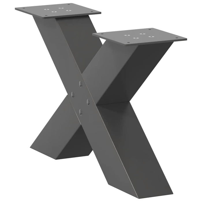 Picioare pentru măsuță de cafea în formă de X, 2 buc., antracit, 50x(30-31) cm, oțel WALTI