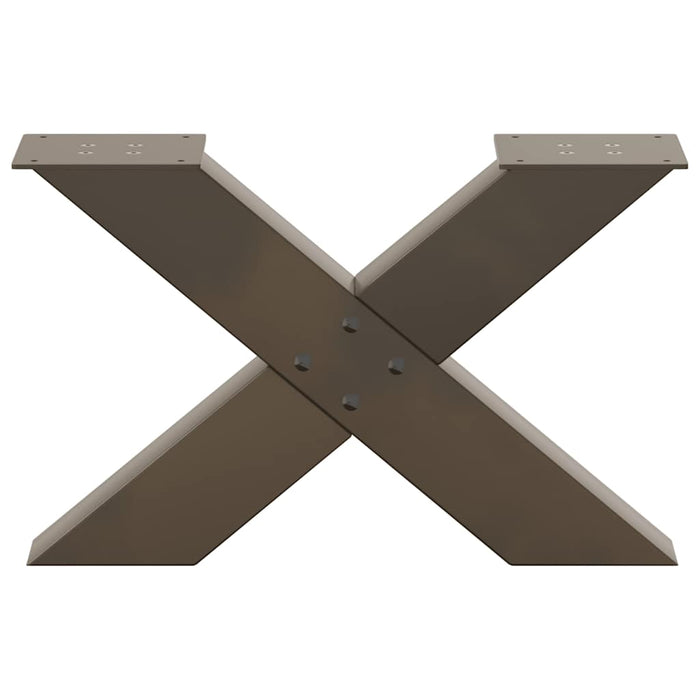 Picioare pentru măsuță de cafea în formă de X, 2 buc., oțel natural, 50x(30-31) cm WALTI