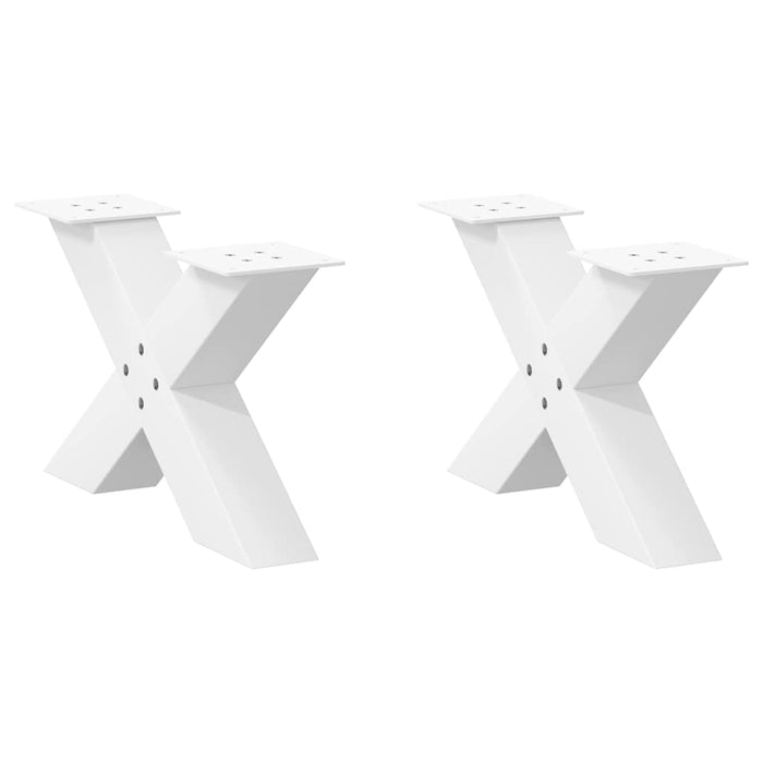 Picioare pentru măsuță de cafea în formă de X, 2 buc., alb, 60x(30-31) cm, oțel WALTI