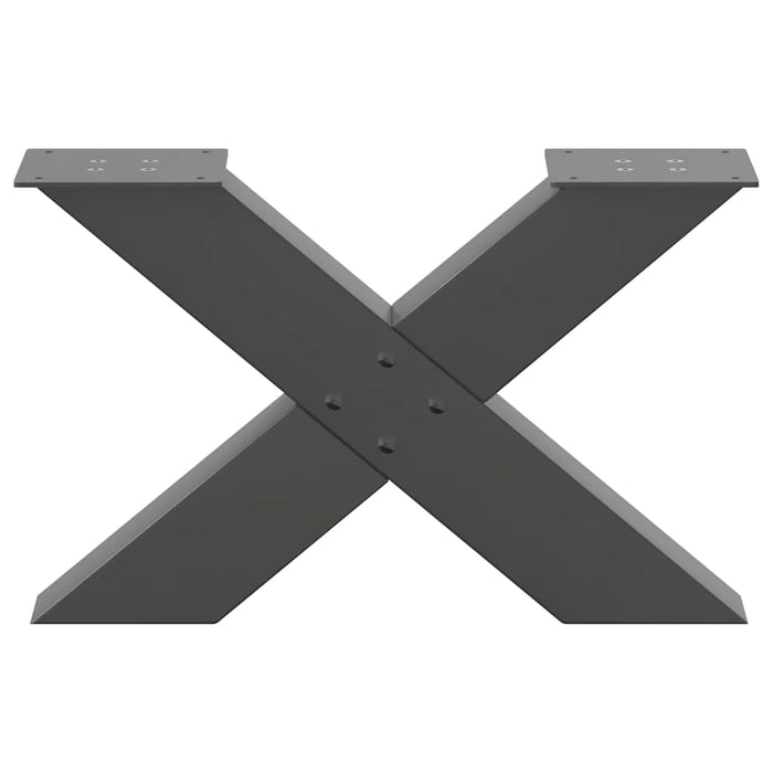 Picioare pentru măsuță de cafea în formă de X, 2 buc., antracit, 60x(30-31) cm, oțel WALTI
