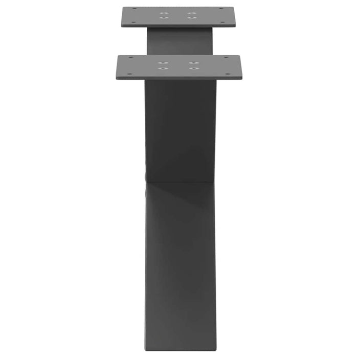 Picioare pentru măsuță de cafea în formă de X, 2 buc., antracit, 60x(30-31) cm, oțel WALTI