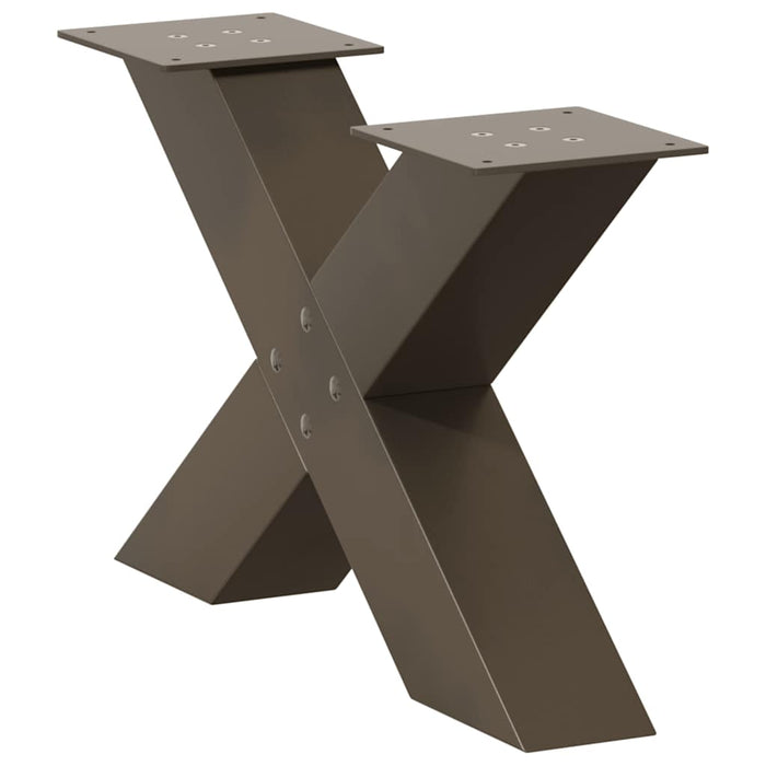 Picioare pentru măsuță de cafea în formă de X, 2 buc., oțel natural, 60 x (30-31) cm WALTI