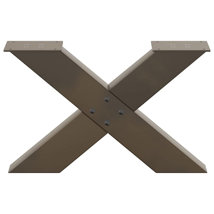 Picioare pentru măsuță de cafea în formă de X, 2 buc., oțel natural, 60 x (30-31) cm WALTI