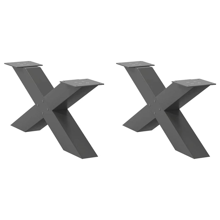 Picioare pentru măsuță de cafea în formă de X, 2 buc., antracit, 70x(30-31) cm, oțel WALTI
