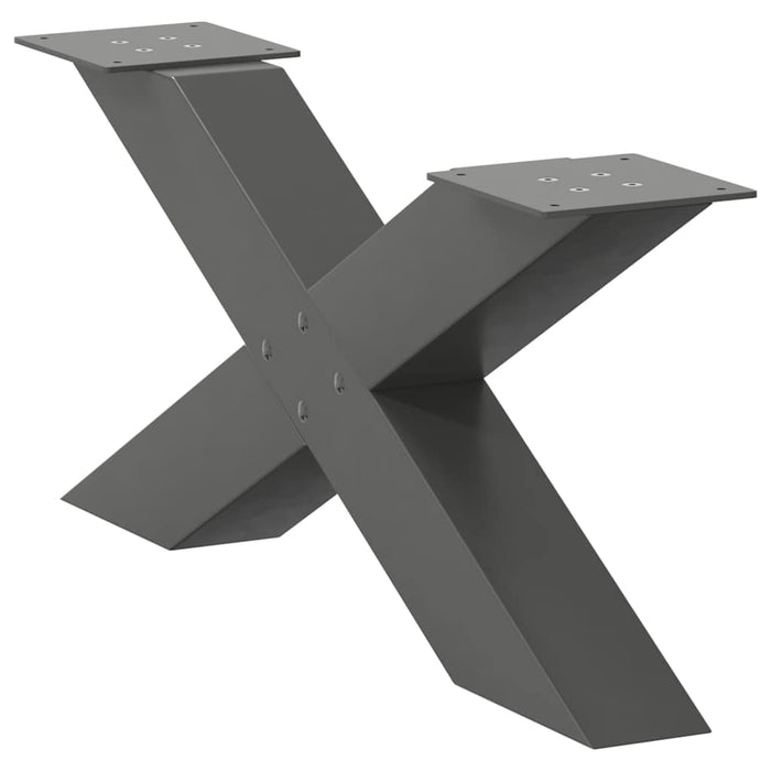 Picioare pentru măsuță de cafea în formă de X, 2 buc., antracit, 70x(30-31) cm, oțel WALTI