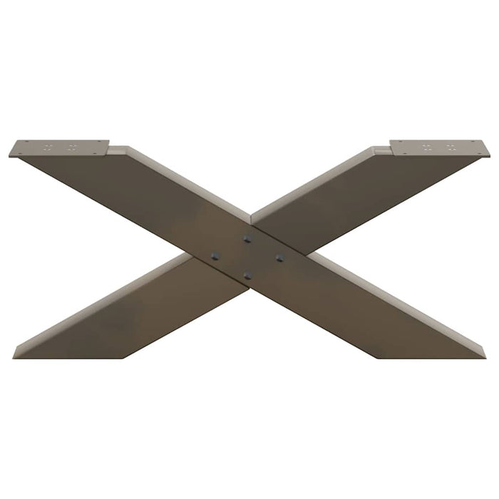 Picioare pentru masă de cafea în formă de X, 2 buc., oțel natural, 70x(30-31) cm WALTI