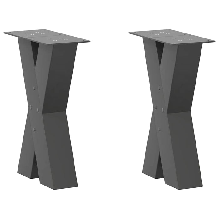 Picioare pentru măsuță de cafea în formă de X, 2 buc., antracit, 28x(42-43) cm, oțel WALTI
