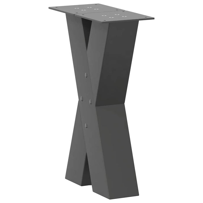 Picioare pentru măsuță de cafea în formă de X, 2 buc., antracit, 28x(42-43) cm, oțel WALTI