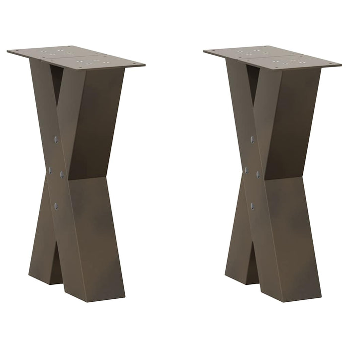 Picioare pentru masă de cafea în formă de X, 2 buc., oțel natural, 28x(42-43) cm WALTI