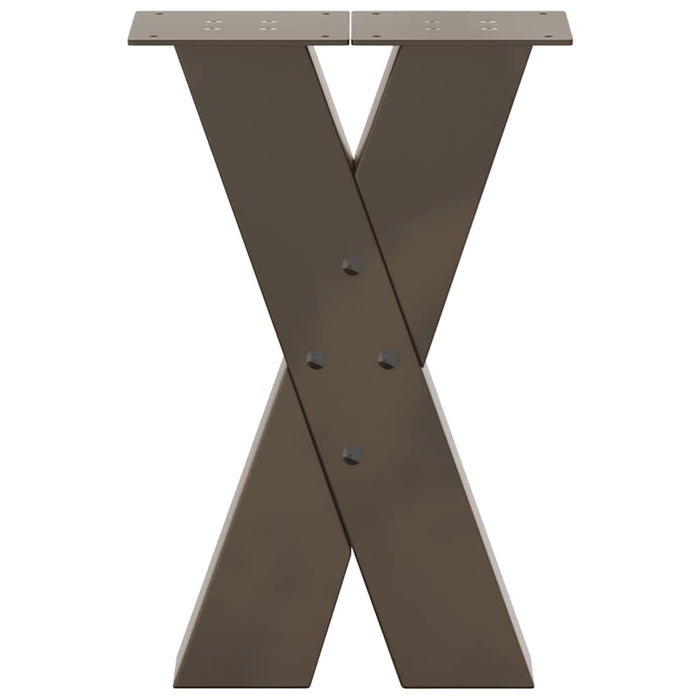 Picioare pentru masă de cafea în formă de X, 2 buc., oțel natural, 28x(42-43) cm WALTI