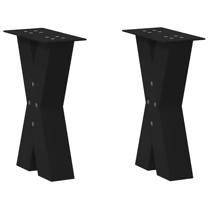 Picioare pentru măsuță de cafea în formă de X, 2 buc., negru, 38x(42-43) cm, oțel WALTI
