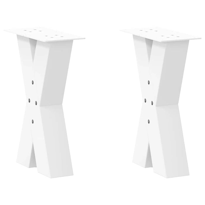 Picioare pentru măsuță de cafea în formă de X, 2 buc., alb, 38x(42-43) cm, oțel WALTI