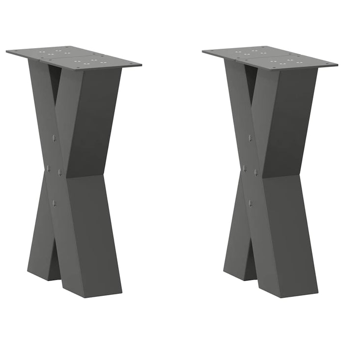 Picioare pentru măsuță de cafea în formă de X, 2 buc., antracit, 38x(42-43) cm, oțel WALTI
