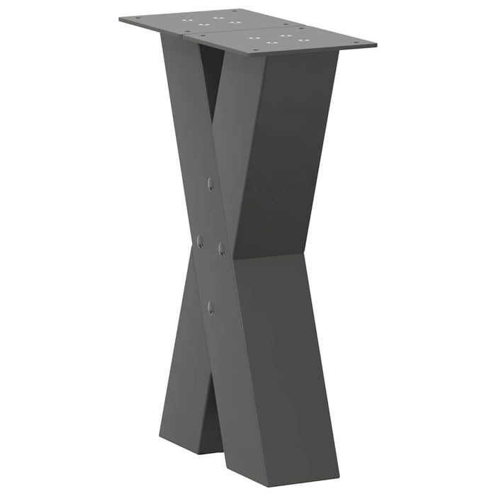 Picioare pentru măsuță de cafea în formă de X, 2 buc., antracit, 38x(42-43) cm, oțel WALTI
