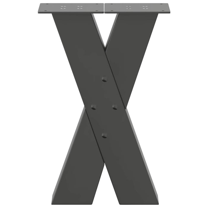 Picioare pentru măsuță de cafea în formă de X, 2 buc., antracit, 38x(42-43) cm, oțel WALTI
