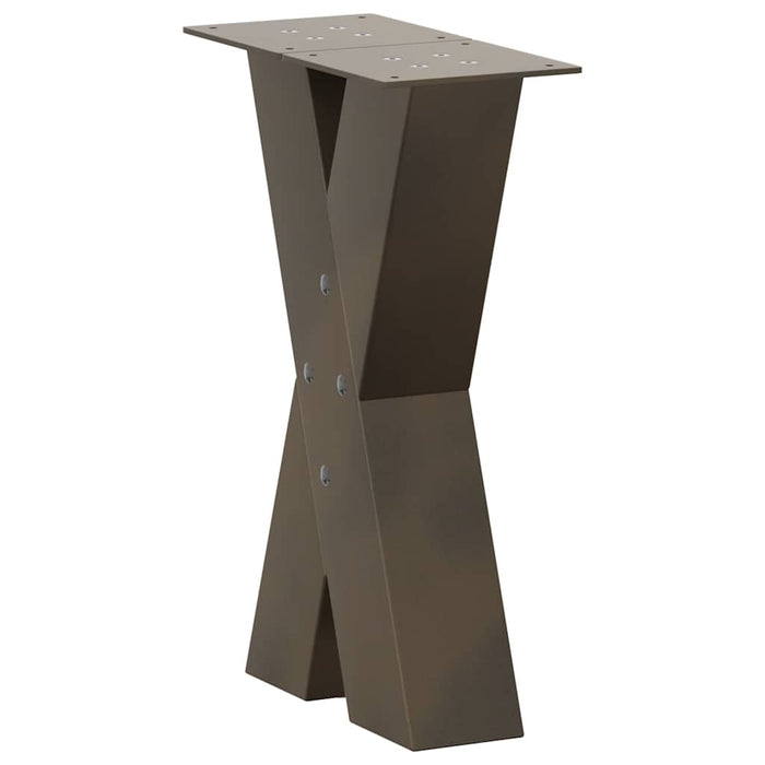 Picioare pentru masă de cafea în formă de X, 2 buc., oțel natural, 38x(42-43) cm WALTI