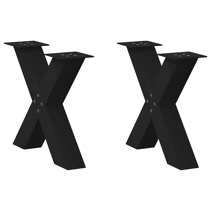 Picioare pentru măsuță de cafea în formă de X, 2 buc., negru, 50x(42-43) cm, oțel WALTI