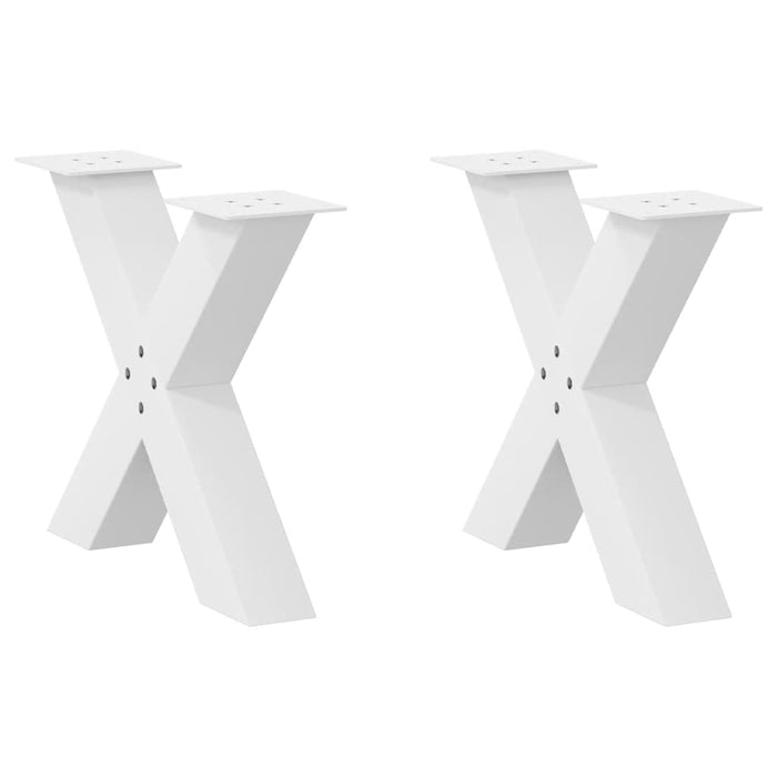 Picioare pentru măsuță de cafea în formă de X, 2 buc., alb, 50x(42-43) cm, oțel - WALTI WALTI