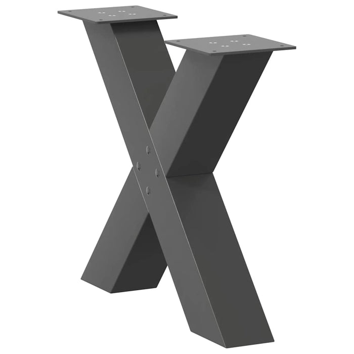 Picioare pentru măsuță de cafea în formă de X, 2 buc., antracit, 50x(42-43) cm, oțel WALTI