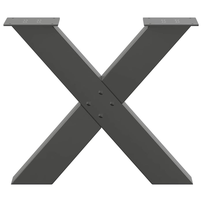 Picioare pentru măsuță de cafea în formă de X, 2 buc., antracit, 50x(42-43) cm, oțel WALTI