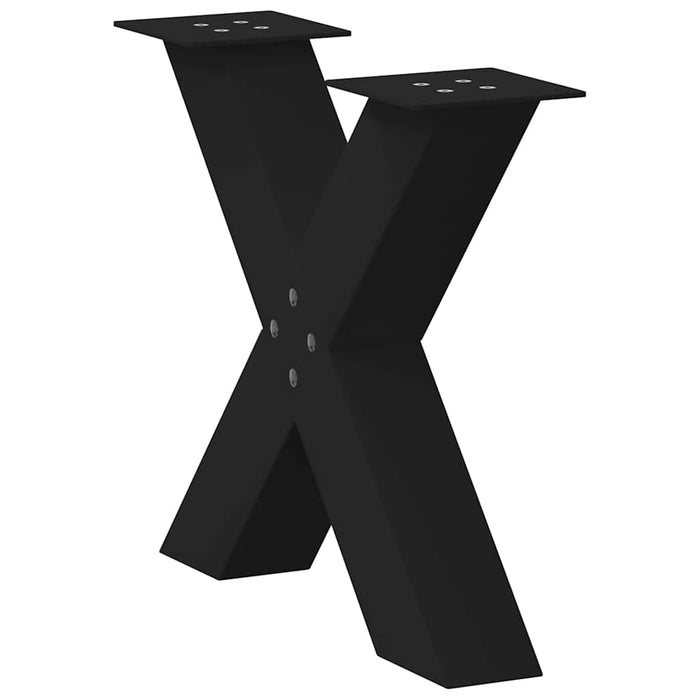 Picioare pentru măsuță de cafea în formă de X, 2 buc., negru, 60x(42-43) cm, oțel WALTI