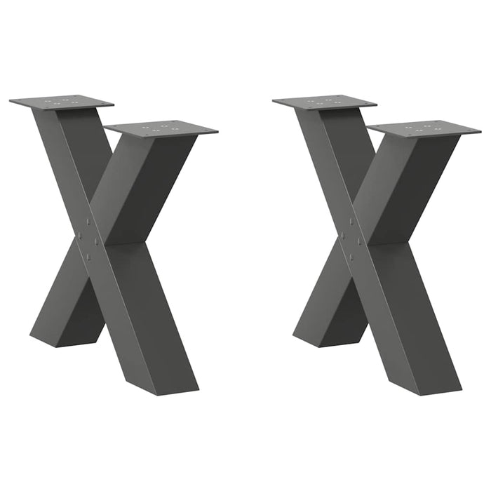 Picioare pentru măsuță de cafea în formă de X, 2 buc., antracit, 60x(42-43) cm, oțel WALTI