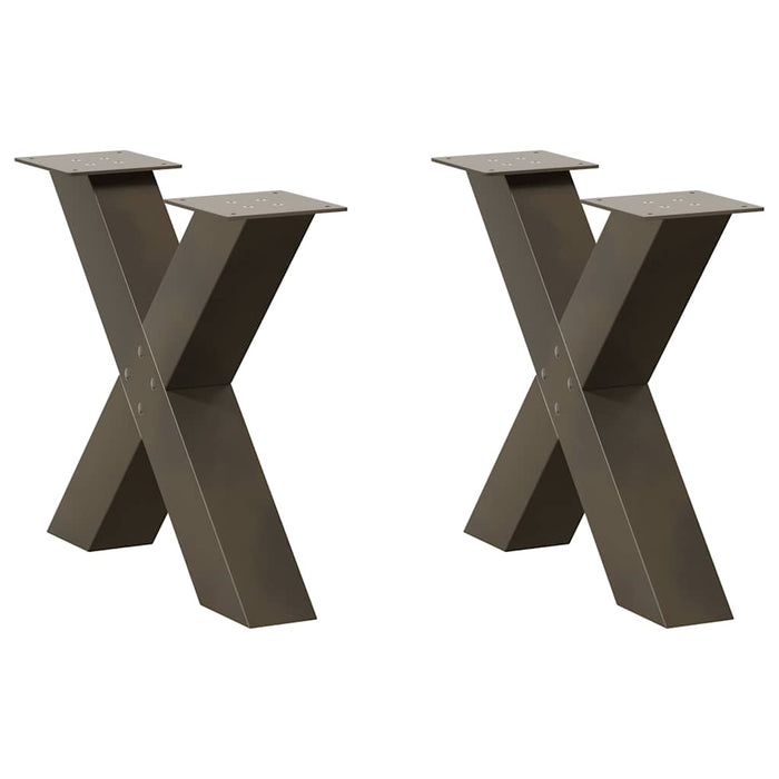 Picioare pentru masă de cafea în formă de X, 2 buc., oțel natural, 60 x (42-43) cm WALTI