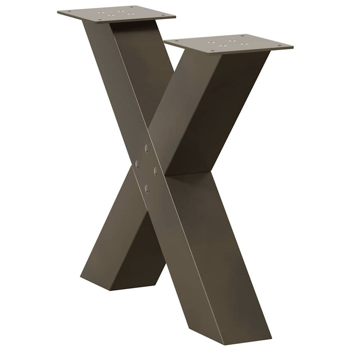 Picioare pentru masă de cafea în formă de X, 2 buc., oțel natural, 60 x (42-43) cm WALTI