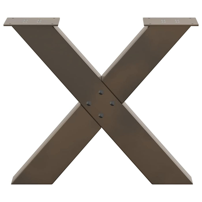 Picioare pentru masă de cafea în formă de X, 2 buc., oțel natural, 60 x (42-43) cm WALTI