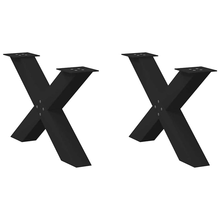 Picioare pentru măsuță de cafea în formă de X, 2 buc., negru, 70x(42-43) cm, oțel WALTI