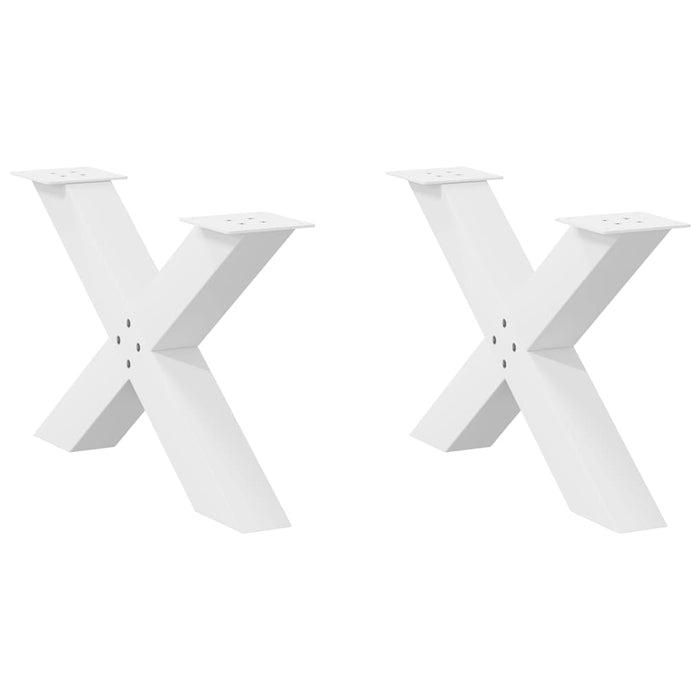 Picioare pentru măsuță de cafea în formă de X, 2 buc., alb, 70x(42-43) cm, oțel WALTI