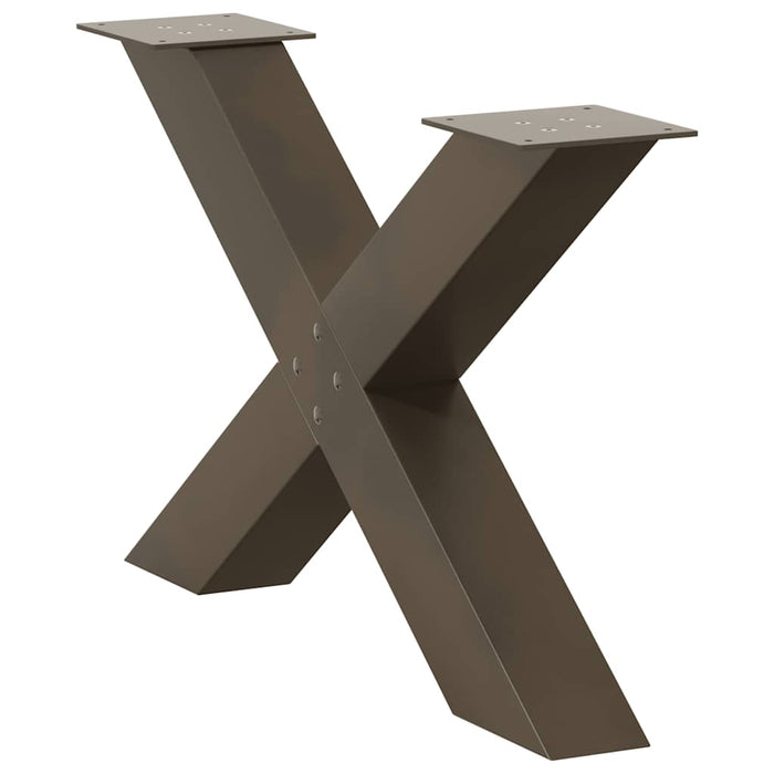 Picioare pentru masă de cafea în formă de X, 2 buc., oțel natural, 70x(42-43) cm WALTI