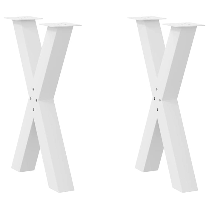 Picioare de masă în formă de X, 2 buc., alb, 50x(72-73) cm, oțel - WALTI WALTI