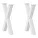 Picioare de masă în formă de X, 2 buc., alb, 50x(72-73) cm, oțel - WALTI WALTI