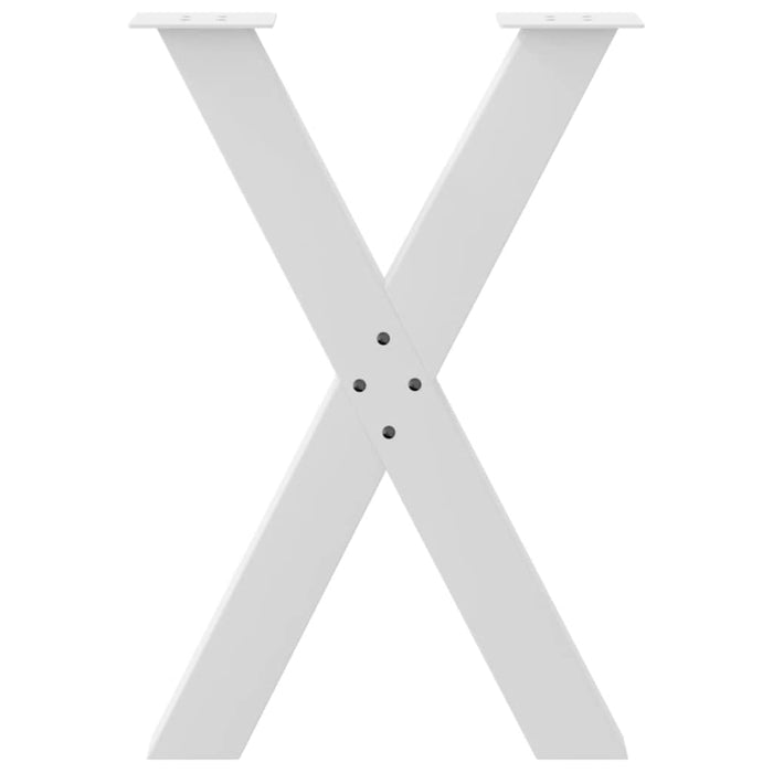 Picioare de masă în formă de X, 2 buc., alb, 50x(72-73) cm, oțel - WALTI WALTI